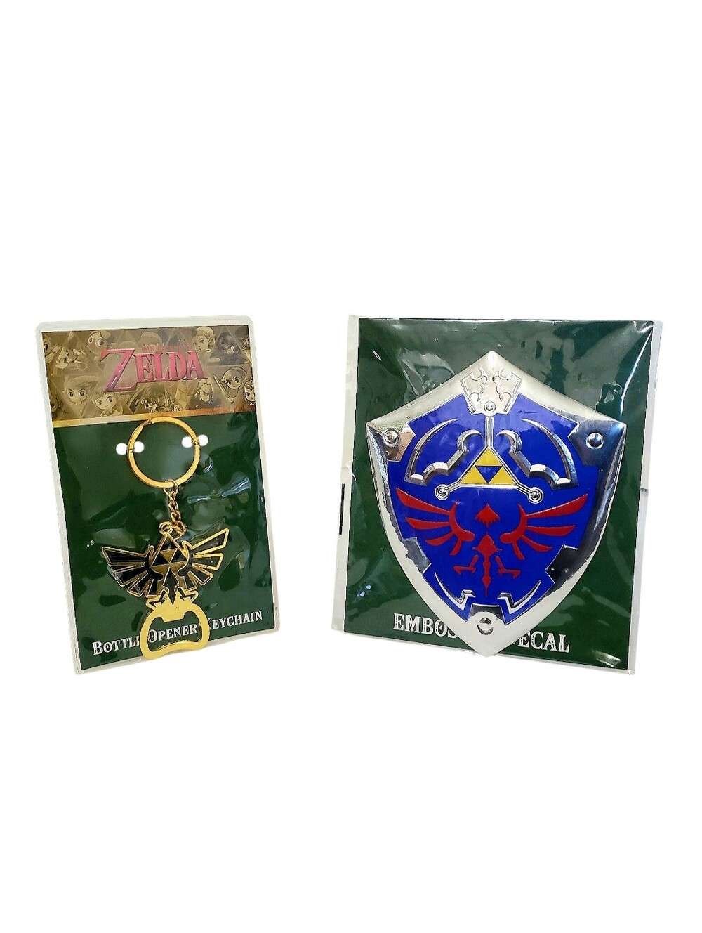 ZELDA Hylian Crest Bottle Opener Keychain & Embossed Shield Decal Culturefly New